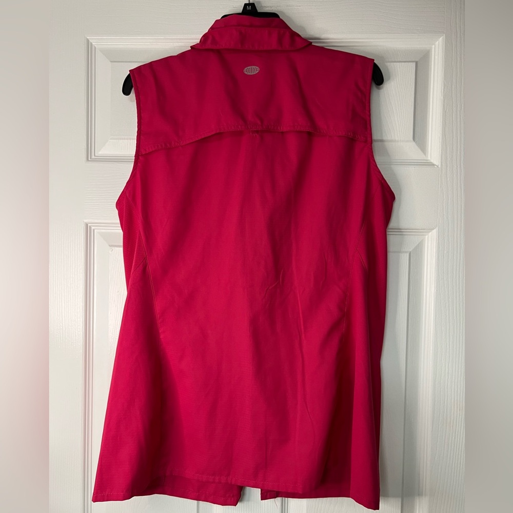 Reel Legends Fuchsia Sleeveless Button-Down Shirt - Picture 5 of 5
